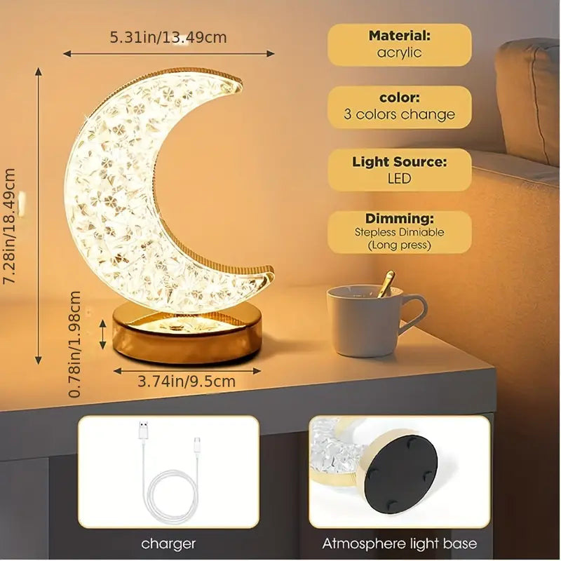 Crystal Moon Table Lamp