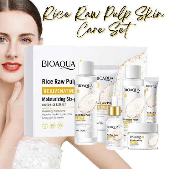 BIOAQUA Rice Raw Pulp Skin Care Rejuvenating 6 IN 1 GIFT Box